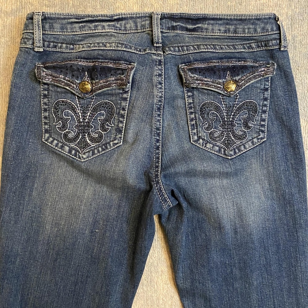 Rock 47 By Wrangler Jeans Juniors 15/16x34 Blue Low Rise Bootcut Stretch Denim - Picture 14 of 15